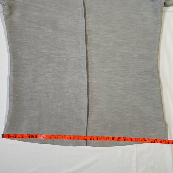 Liz Claiborne Silk Linen Tunic Blouse Size 14 Moss Gray Green Long Sleeve - Picture 6 of 12